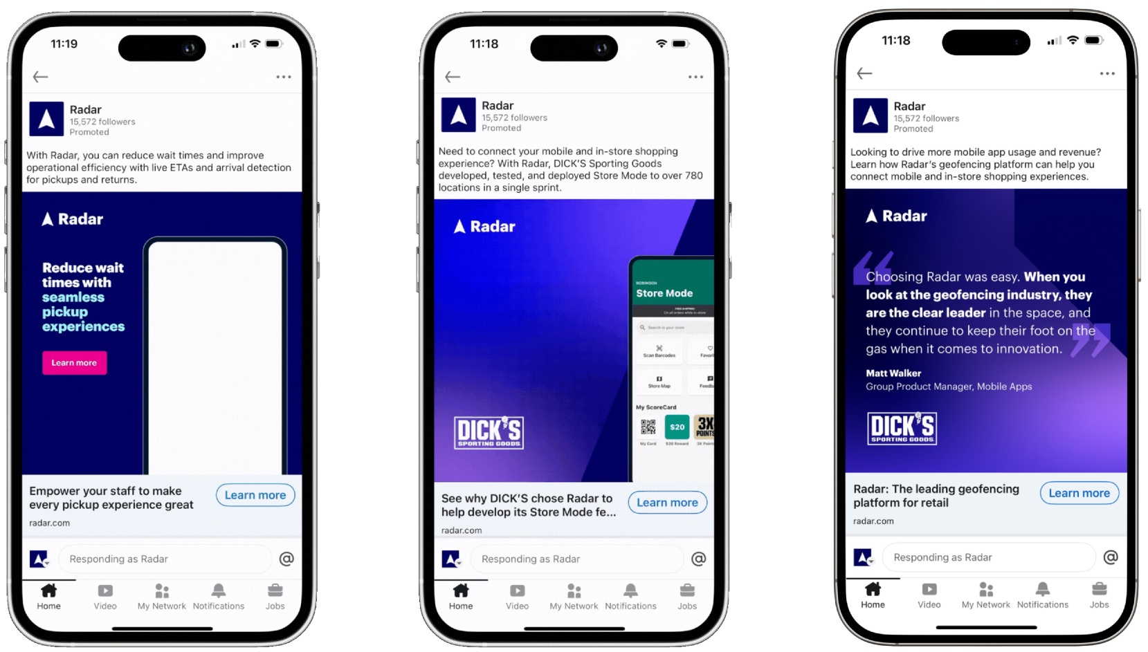 Radar LinkedIn Mobile Mockup